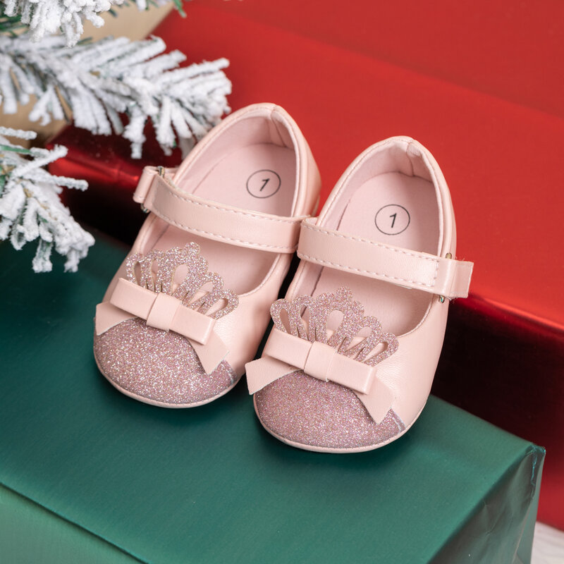 Buciki dla noworodka dziecko Boy buty dziewczęce sukienka z Pu klasyczna gumowa podeszwa z kokardą antypoślizgowa buty do kołyska dla małego dziecka