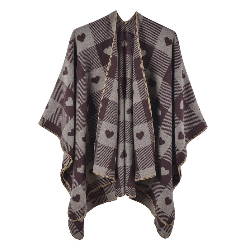 Poncho de marca de Cachemira para mujer, bufandas cálidas de diseñador, manta gruesa, chales de imitación, capa, estola, invierno, 2022