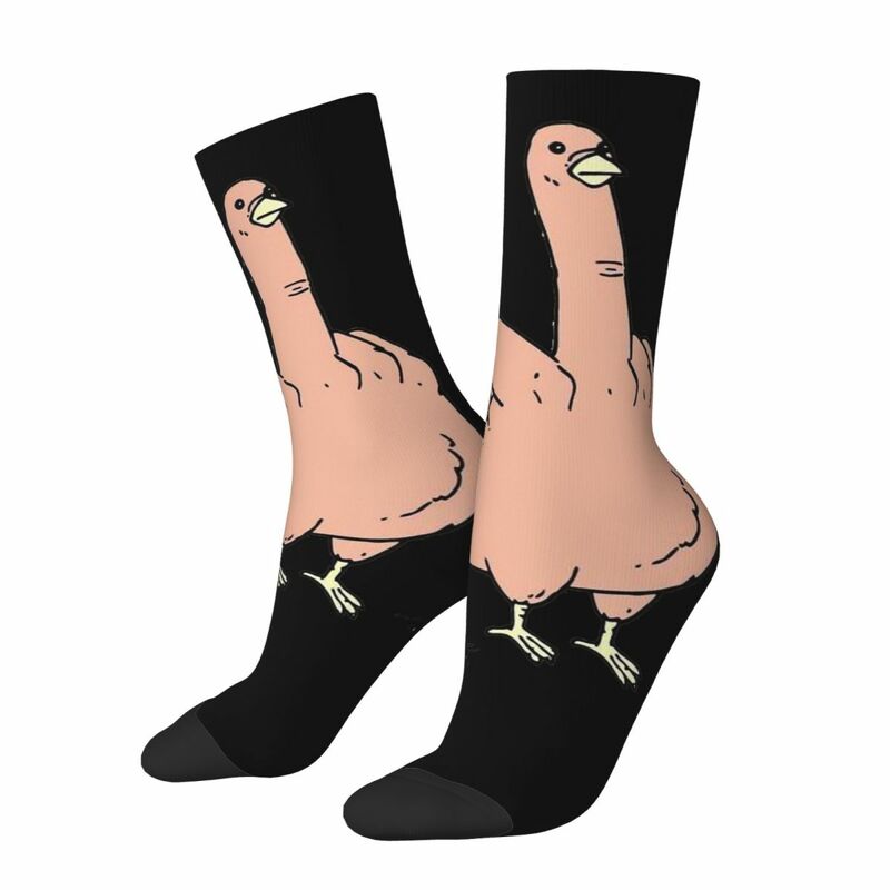 Уютные носки унисекс с 3D принтом, интересные носки с изображением голубей среднего пальца для улицы, четыре сезона