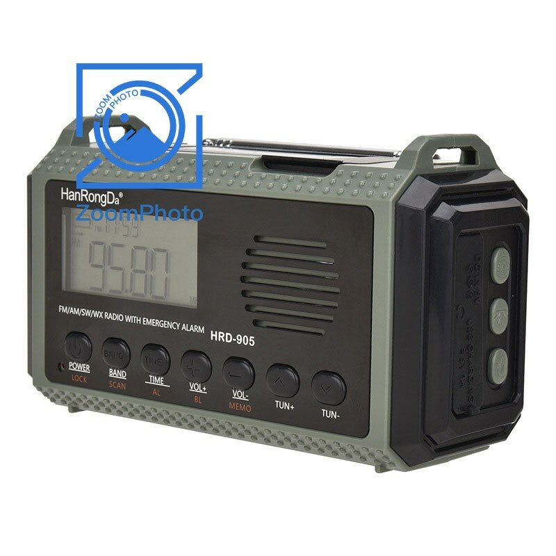 Hrd-905 rádio de emergência, com alarme de emergência, toda a banda, suporte a iluminação, fm/am/sw/wx