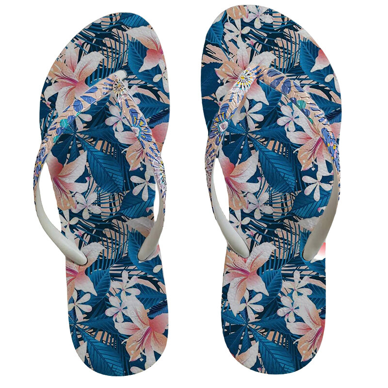 Sandal jepit bunga wanita, Kasut kaki ringan lembut anti slip pantai nyaman musim panas