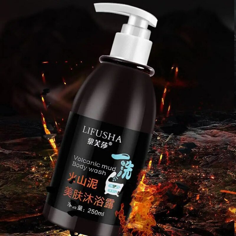1 pz/250ml fango vulcanico bagnoschiuma uomini e donne lungo corpo veloce duraturo lavaggio fragranza della pelle illuminare sbiancante H4U1