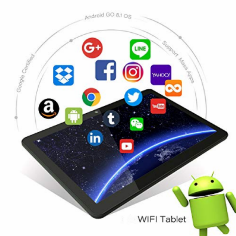 Venturer 10.1 "Hd Android 8.1 Tablets Laptop Bluetooth 1Gb Ram 32Gb Rom Wi-Fi Tablet 1280X800 Ips Mt8167 Quad Core Dual Camera