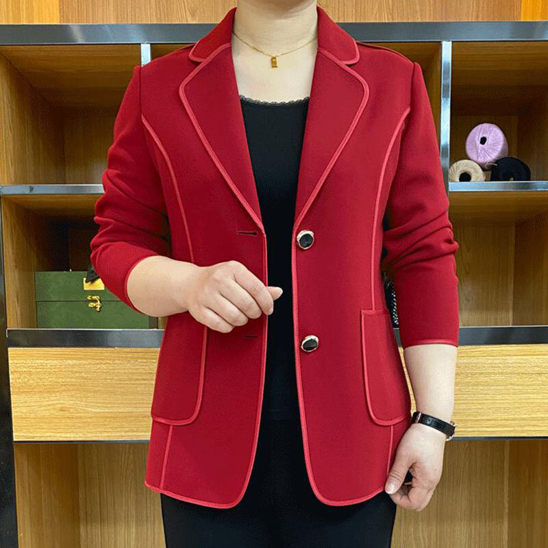 UNXX-Blazer elegante de Color liso para mujer, chaqueta con bolsillos que combina con todo, Tops informales de gran tamaño para oficina, Otoño, 2024