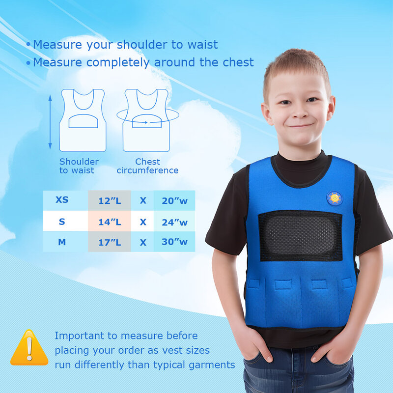 Sensory Weighted Vest for Kids for Autism Hyperactivity Mood Processing Disorders Children Breathable Comfort Compression Vest