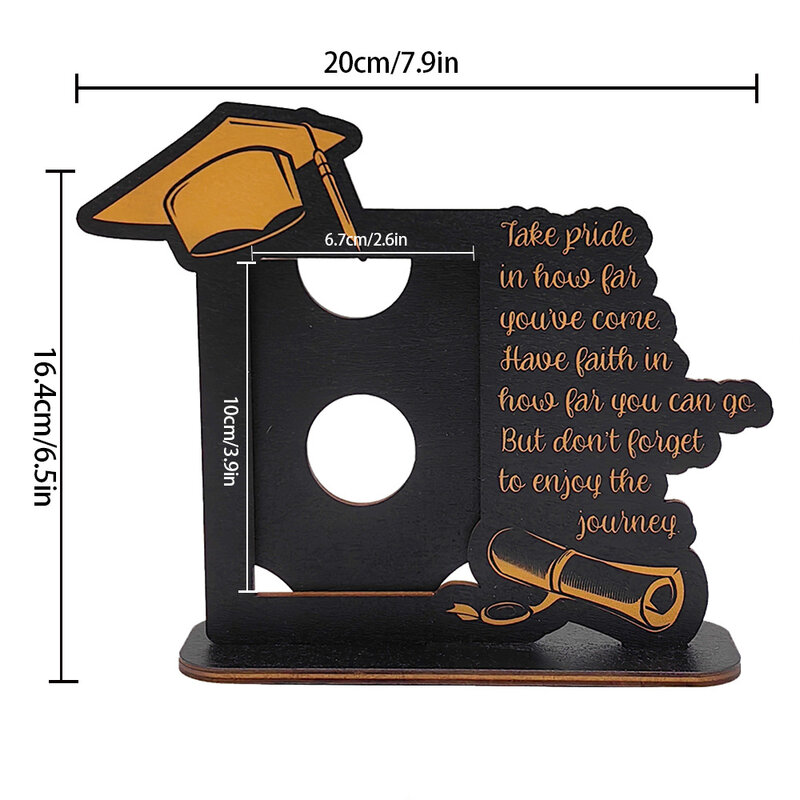 2024 Graduation Theme Wooden Photo Frame Square Picture Display Home Table Decoration Desktop Ornaments Gift For College Student