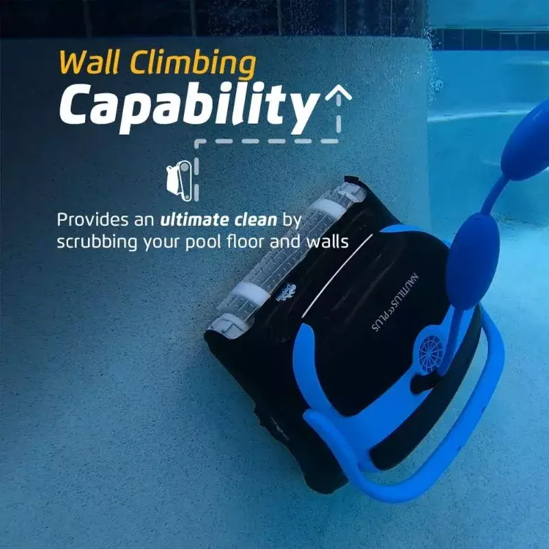 Dolphin Nautilus CC Plus aspiradora robótica para piscina, cepillo de fregado para escalada de pared, hasta 50 pies
