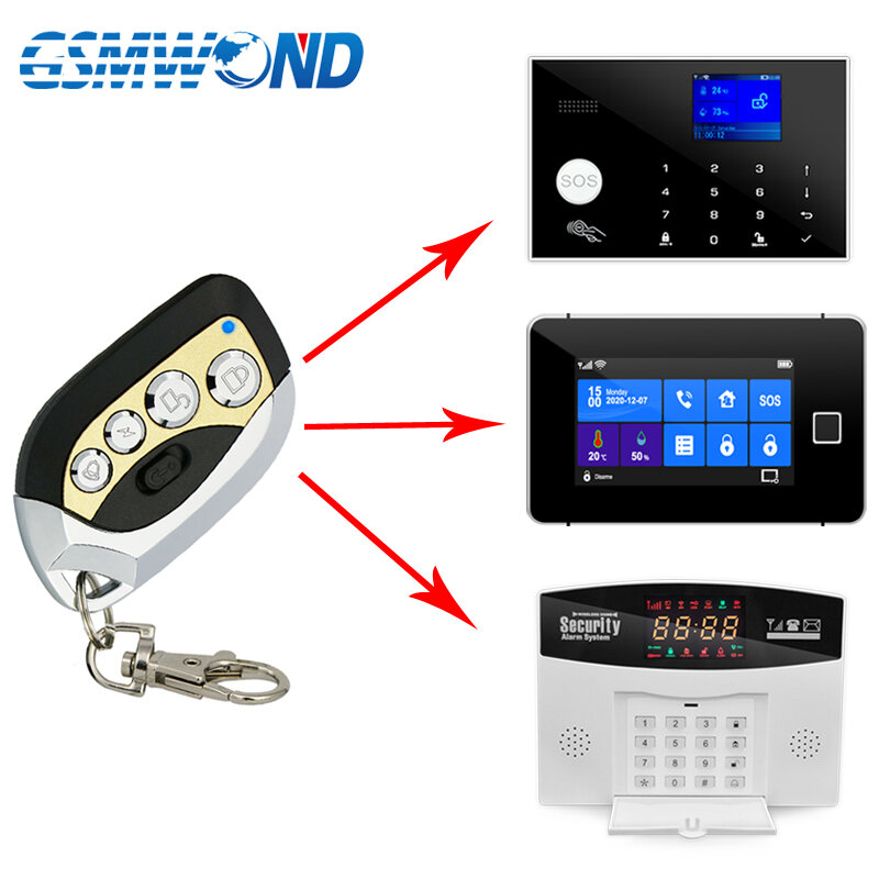 Control remoto inalámbrico de 433MHz, interruptor de encendido y apagado, controlador de desarmado para el hogar inteligente, sistema de alarma de seguridad antirrobo