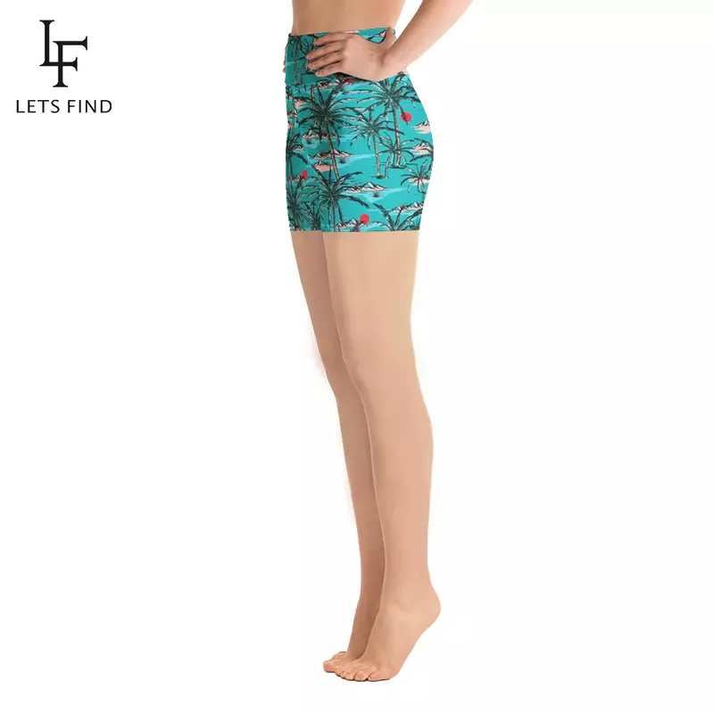 LETSFIND – legging taille haute élastique pour femme, pantalon court doux et confortable avec imprimé lait en soie
