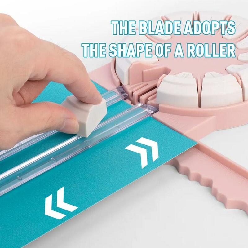 Cortador de papel portátil com cabeça rotativa 360 °, ferramenta de corte multifuncional, ferramenta Scrapbooking, cartolina, cupons
