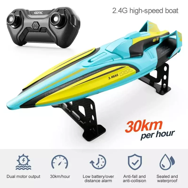 S1 Remote Control Boat Wireless Electric Long Endurance High Speed 2.4G Speedboat Water Boat Model Kids Large Toy