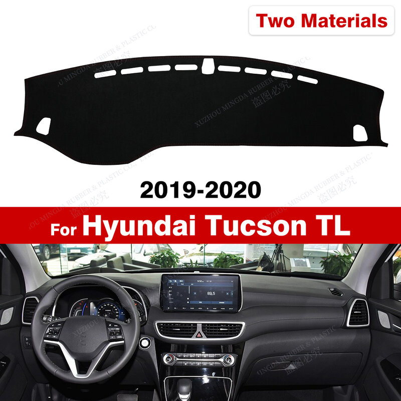 Cubierta de salpicadero de coche para Hyundai Tucson TL 2019 2020, alfombrilla de salpicadero, parasol, alfombras Anti-UV, accesorios de coche
