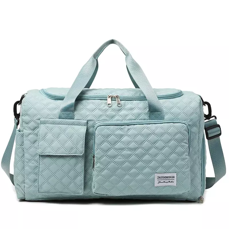 กระเป๋าเดินทาง2024ความจุมากสีทึบแบบพกพากระเป๋าพาดลำตัวสำหรับผู้หญิงช้อปปิ้งอเนกประสงค์2024ใหม่