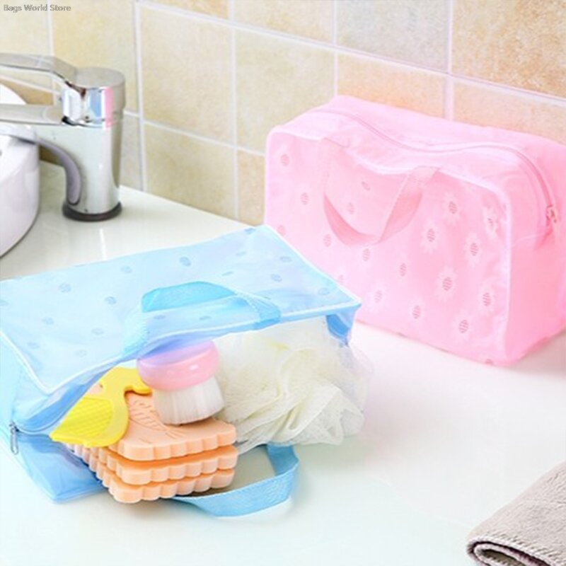 Large Capacity Floral Waterproof Makeup Bag Toiletries And Shower Supplies Storage Bag