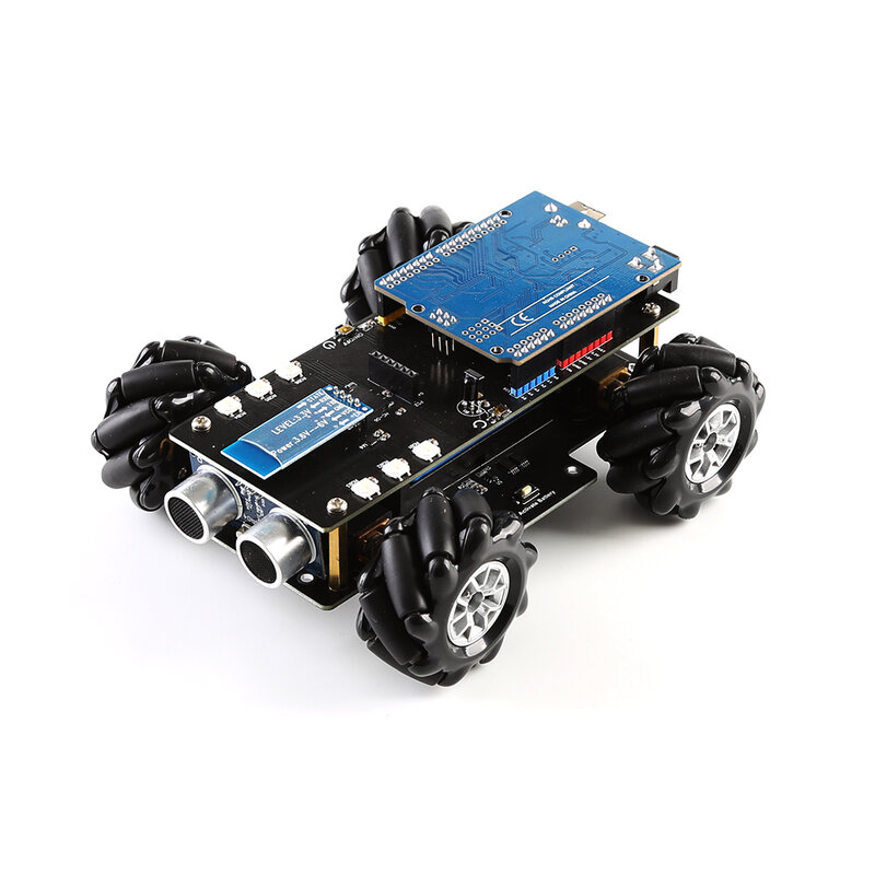 Kit de Chasis de coche Robot de rueda Mecanum doble para Arduino, piezas de juguete STEM DIY más baratas, Kit de Inicio de Robot inteligente, nuevo