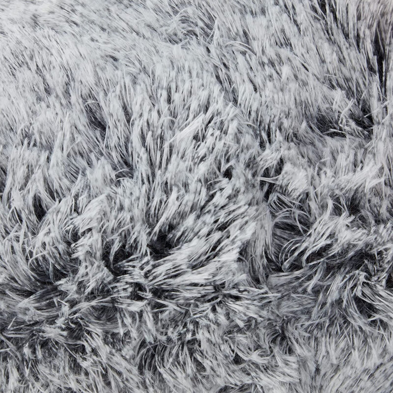 Soft Fur Cushion Cover 43x43cm Cozy Plush Decorative Pillow Cover for Living Room Sofa Decor Pillowcase White Grey Cushion Case