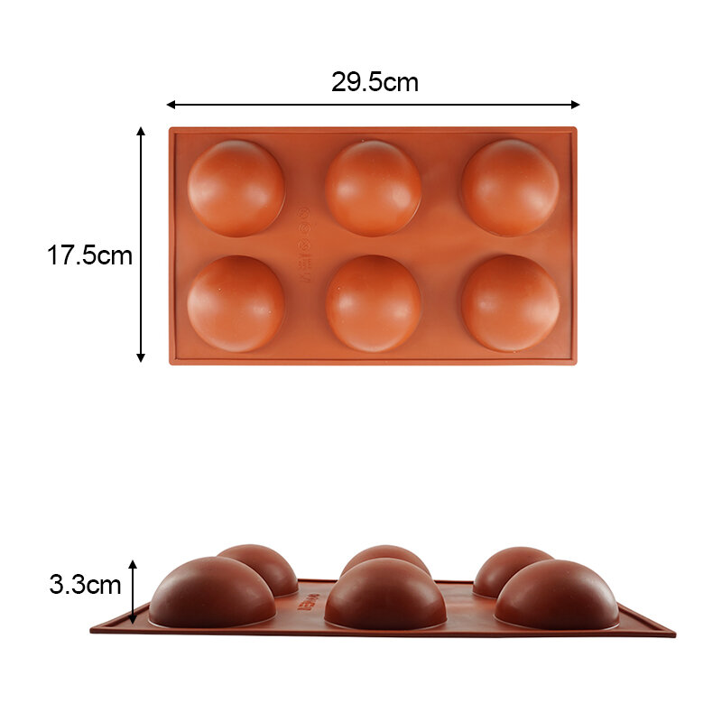 Moule rond en silicone 3D demi-sphère, moules en silicone pour la cuisson, moule de cuisson bricolage, moule à gâteau au chocolat, rejet de repousse