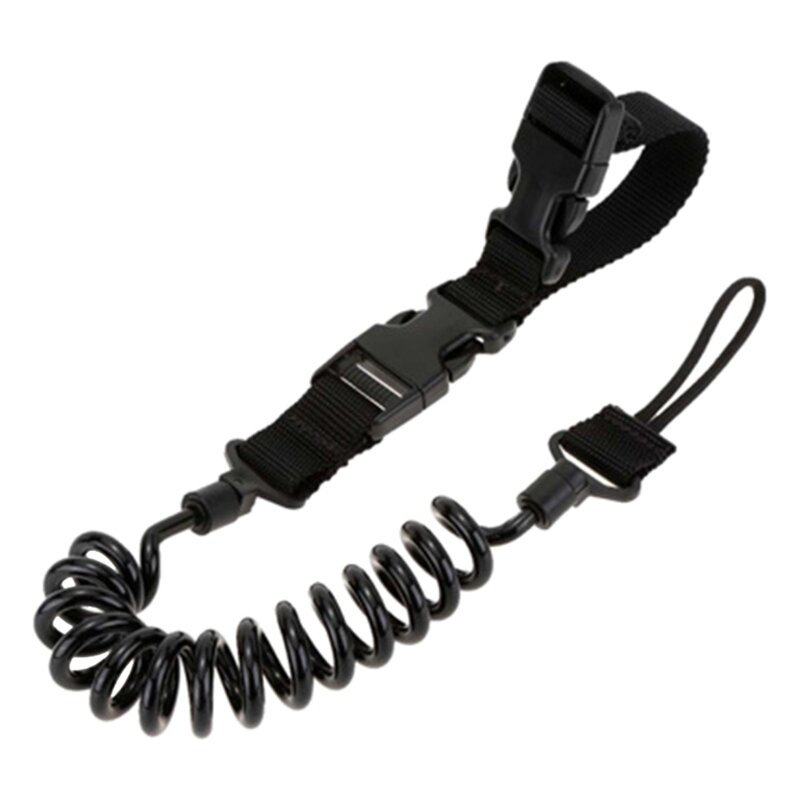 حبل تكتيكي عسكري متعدد الأغراض، حبل زنبركي آمن، حبل سلسلة مفاتيح مرن مقاوم للاهتراء للاستخدام في الهواء الطلق