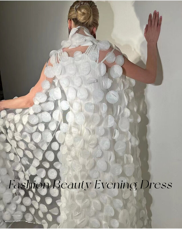 Vestidos de fiesta blancos para mujer, capa plisada con apliques, vestido Formal de fiesta, moda de belleza, 2 piezas, 2024