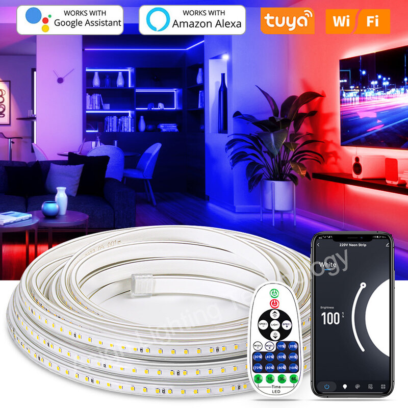 High Brightness LED Light Strip 120LEDs/M 220V Led Ribbon IP67 Waterproof SMD 2835 Dimmable Lamp Tape For Outdoor DIY Decoration