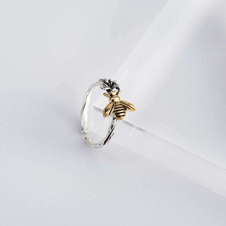 925スターリングシルバーの蜂の形をしたリング,エンゲージメントジュエリー,高級ジュエリー,送料無料