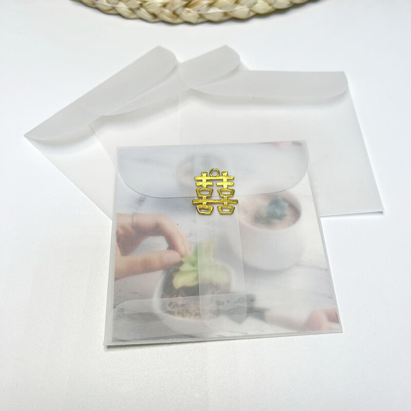 50 pçs/lote Extrato Envelope Pequenas Empresas Suprimentos Transparente Embalagem De Papel Cartões Postais Do Casamento Envelopes para o Convite