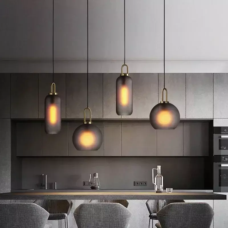 Nordic szklana kula wisząca światła wyposażenie kuchni do jadalni odnowiona blask sypialnia dekoracja domu stolik do kawy lampa wisząca