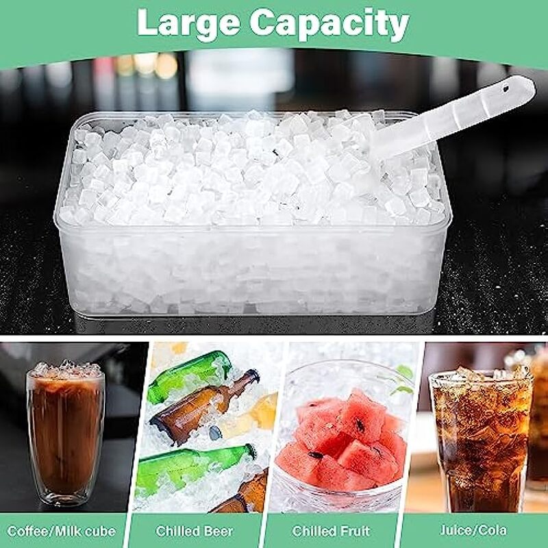 Mini Ice Cube Tray for Freezer: FDDBI Small Ice Trays for Freezer with Bin - 135×4PCS Easy Release Nugget Ice -Crushed Ice Tray