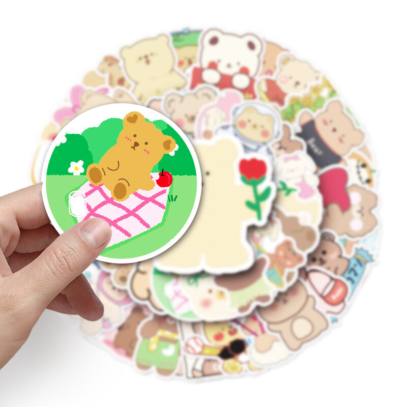 50Pcs Cartoon Bear Series Graffiti Stickers Suitable for Laptop Helmets Desktop Decoration DIY Stickers Toys Wholesale
