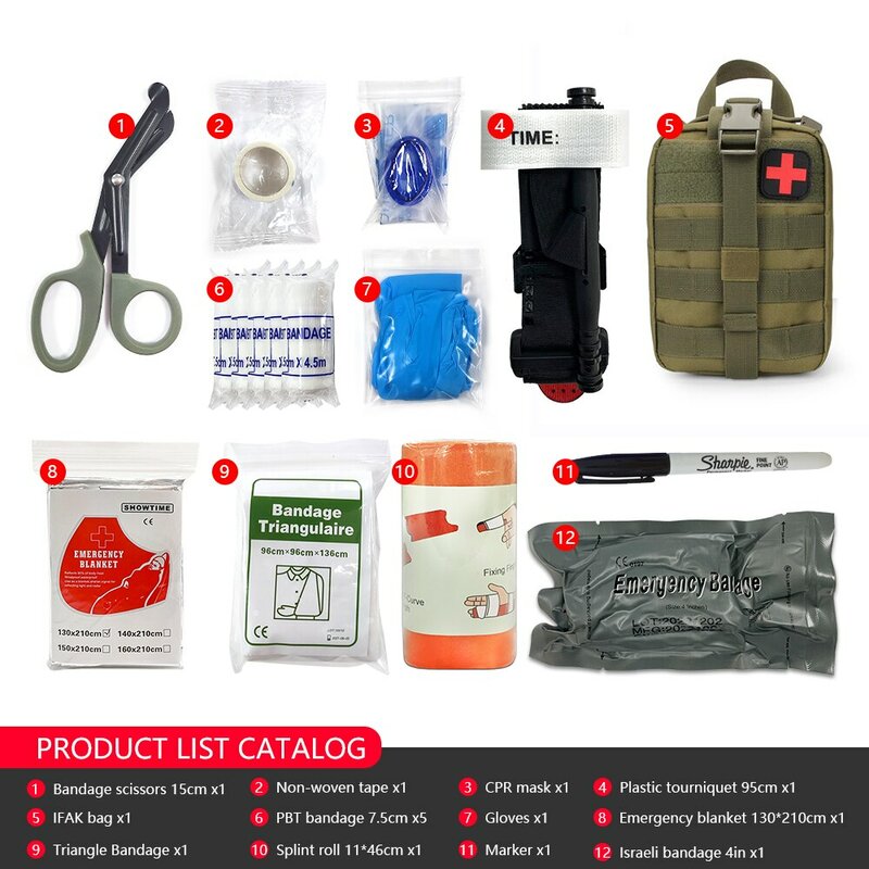 IFAK Molle Torba wojskowa Taktyczny zestaw pierwszej pomocy wojskowej ze sprzętem Sprzęt medyczny