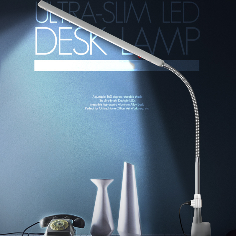 Lampe de bureau rotative en alliage d'aluminium à clipser, 18W LED, lampe froide, soins des yeux, utilisation pour la coiffure, le tatouage, la lampe de table à ongles