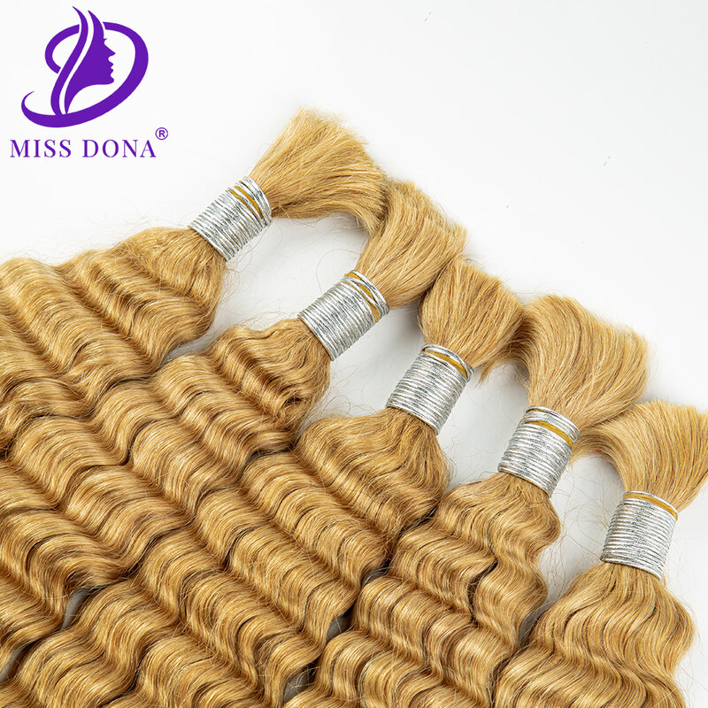 Deep Wave Bulk Hair Virgin Human Hair Extensions Blonde Hair Bulk for Hair Salon Material sHair Wigs