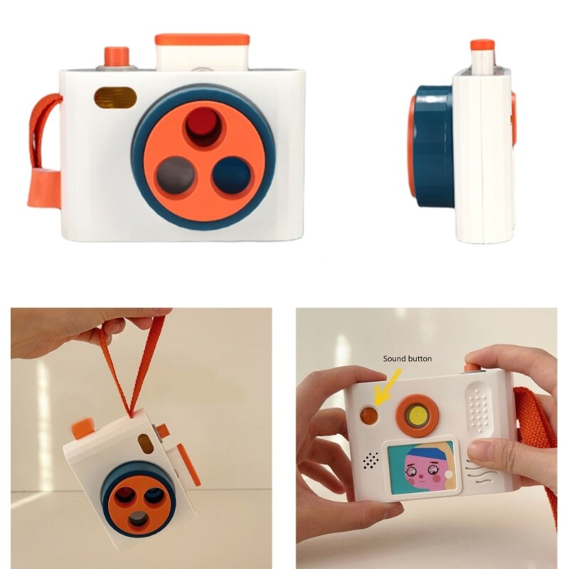 Camara brinquedo para bebês com lentes coloridas diferentes e pátio prensagem obturador para presente aniversário