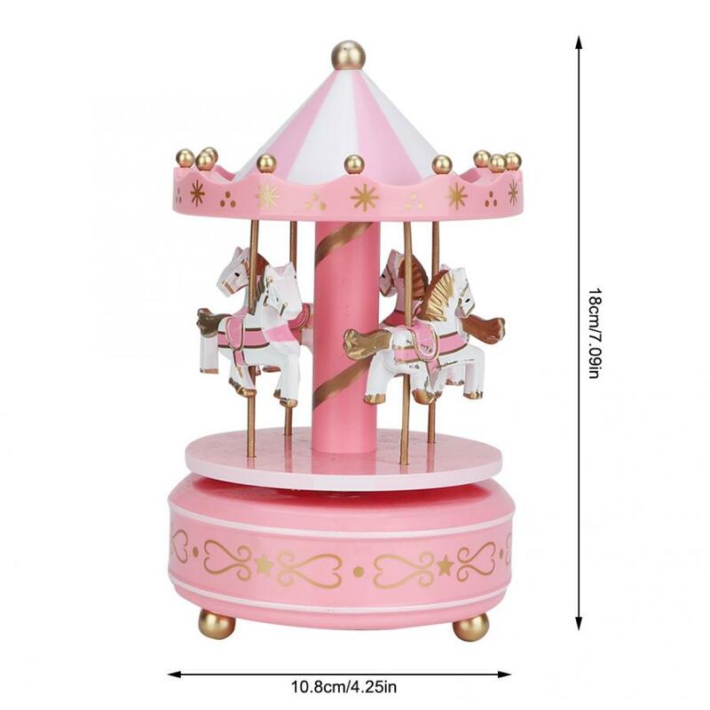 Merry-Go-Round Wooden Music Box Toy Child Baby Game Home Decor Carousel Horse Music Box Christmas Wedding Birthday Gift