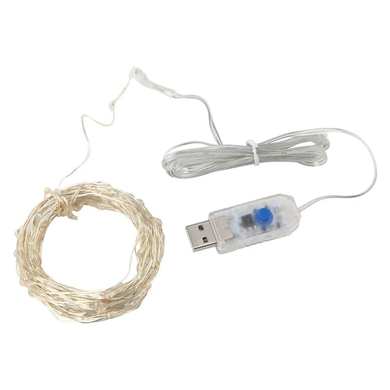 Luzes de controle remoto, guirlandas de fadas para casamento, decoração de Natal, USB ou bateria, modo 8, 1m-10m