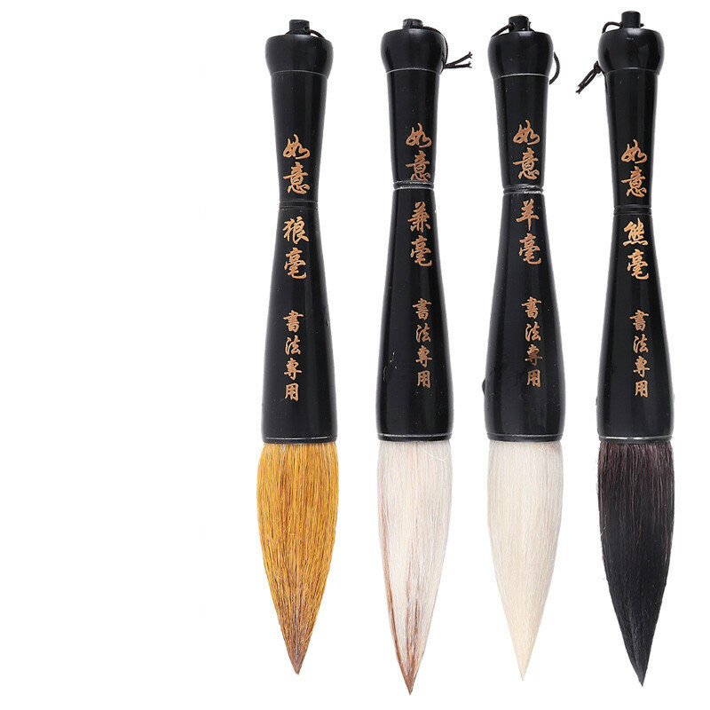 Grande pennello calligrafia cinese penna corno di bue portapenne orso spazzole per capelli pennello calligrafia scrittura regolare pennello pittura cinese