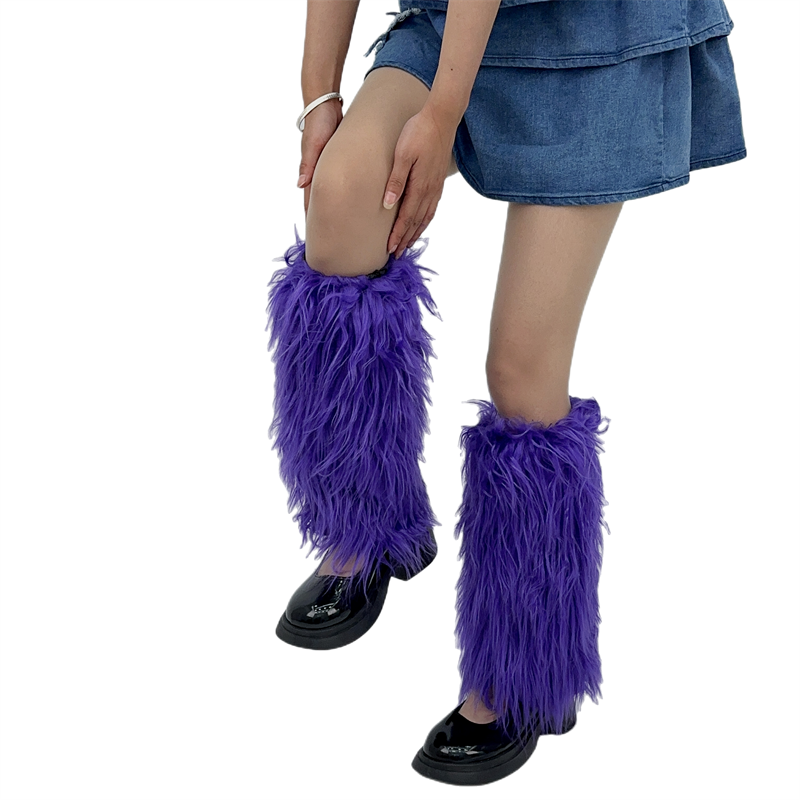 Women Faux Fur Leg Warmers Women Fall Leggings Jk Boots Stocking Girls Lolita Punk Boot Cover Harajuku Fur Foot Warming Cover