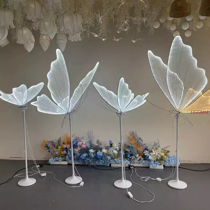 Oświetlenie ślubne motyle koronkowa lampa LED na podłodze romantyczna kreatywna wisząca lampa motylkowa chodnik na światła sceniczne imprezowym.