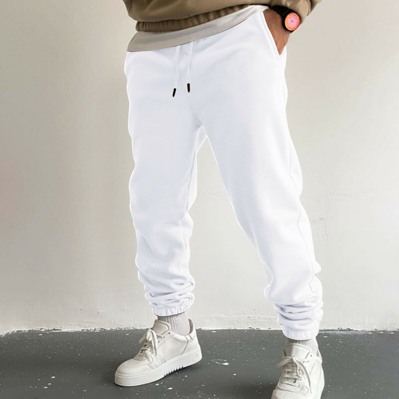 Nowa luźna spodnie do joggingu męska 2023 nowa moda polar jesienna zima ciepłe spodnie dresowe męskie Pantalon proste spodnie Pantalon Hommes