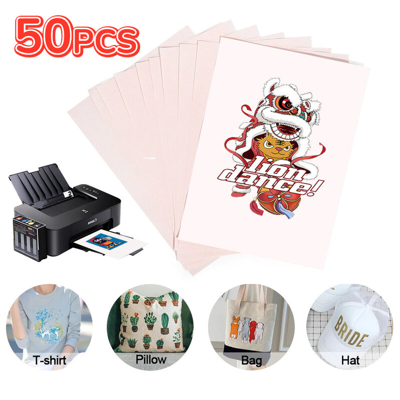 10/20/30/50PCS A4 Size Heat Transfer Paper Sublimation Printing Papers for Polyester T-Shirt Fabrics Clothes Cup Glass
