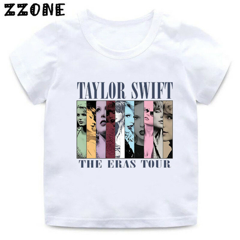 Camisetas gráficas de la famosa cantante Taylor ERAS Tour Swift para niños, ropa para niñas, camisetas para bebés, Tops para niños, ooo5873, gran oferta