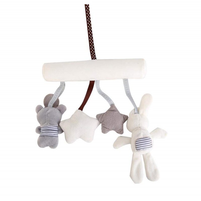 Детские подвесные игрушки-погремушки 0-12 месяцев, Мягкий Кролик, медведь, игрушки для детской коляски, детская подвесная игрушка