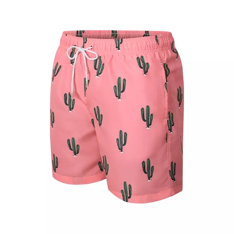 Cactus Pattern Print 2024 Hawaii Men's Swimwear Summer Fashion Comfortable Men's Women's Shorts Ee Shorts