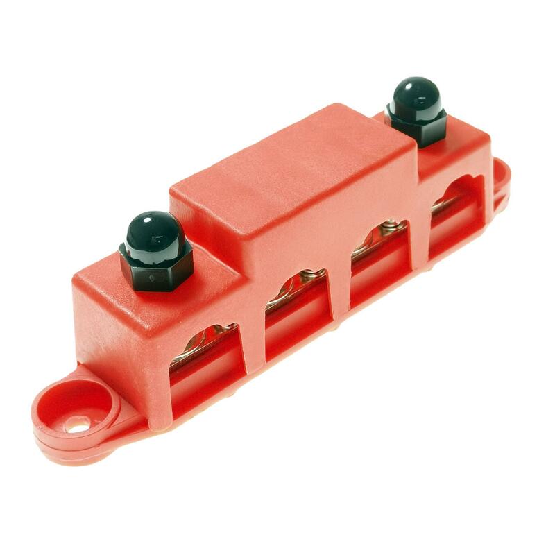 Busbar Rv Yacht 4 Way 2+2 M10 Current 250A Single Row Straight Row Block With Cover