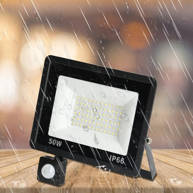 Outdoor Waterproof Sensor Motion Detector Lamp 220V Led Floodlight 20W 100W 50W 30W 10W Led Spotlight For Parking Garden Light
