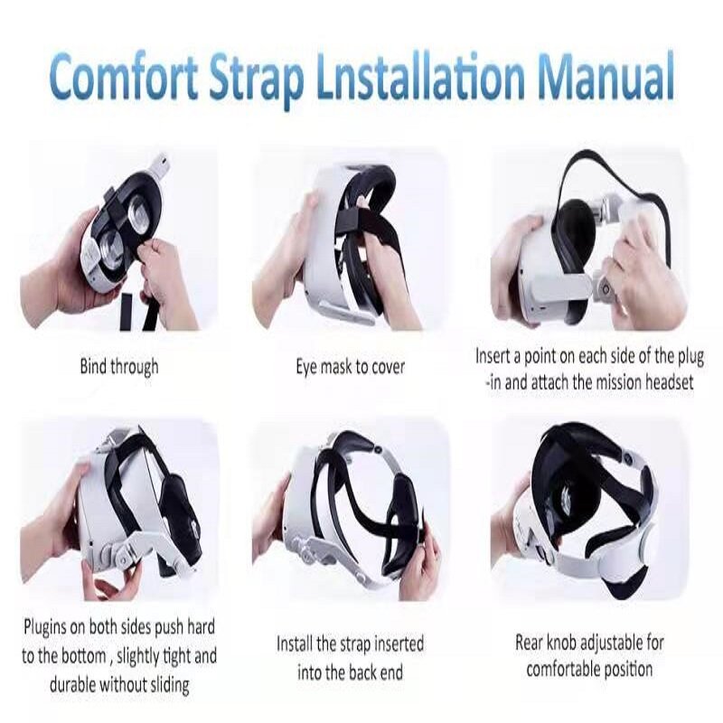 GOMRVR-Head Strap for Oculus Quest 2, Halo, Realidade Virtual, Supporting Forcesupgrades, Head Strap for Oculus Quest 2 A