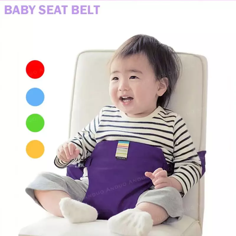 Portable Baby Dining Chair Fixed Belt Washable Baby High Seat Strap Outsidoor Infant Feeding Dinning Cover Seat with Safety Belt