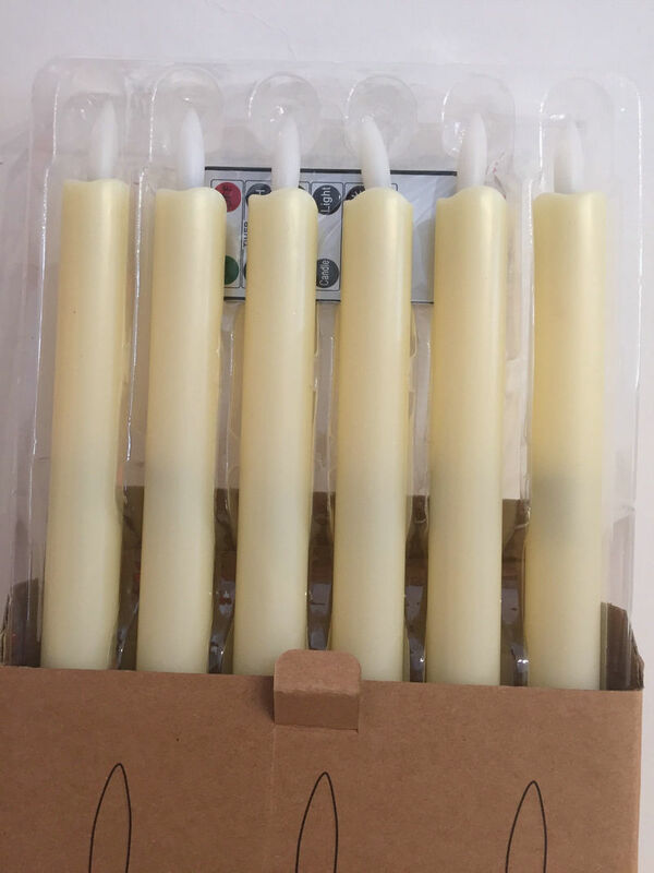 Conjunto de 6 controle remoto marfim led atarraxamento velas 3d wick castiçal com função temporizador bateria operar vara iluminação barra em casa