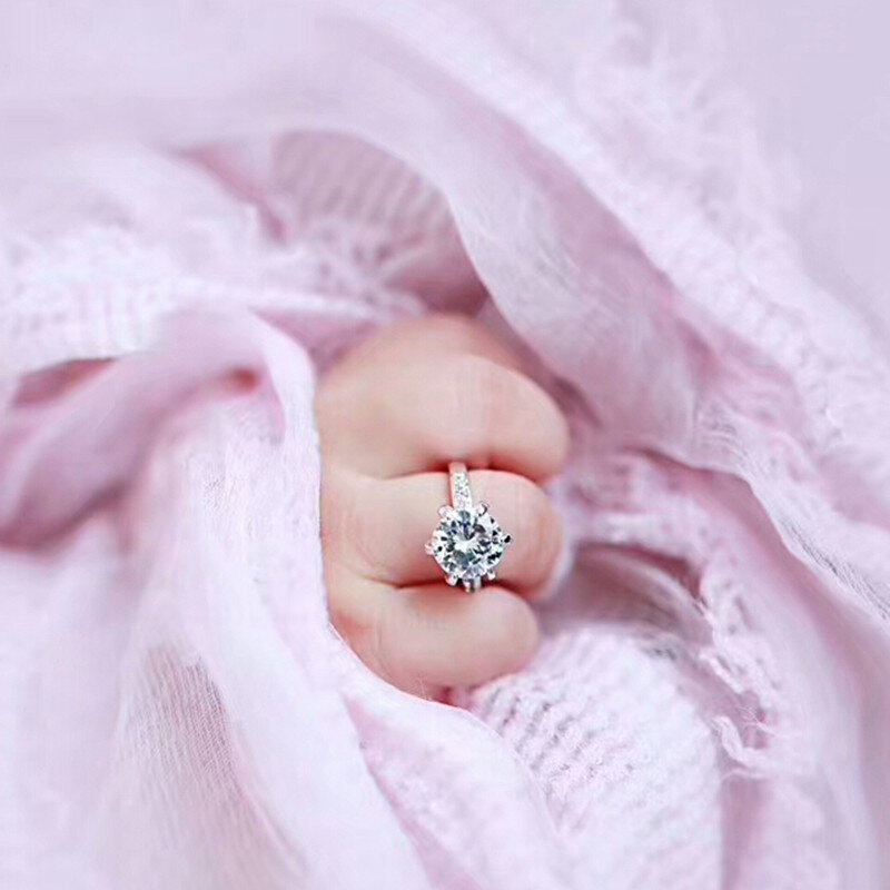 Pasgeboren Fotografie Accessoires Imitatie Diamond Ring Baby Meisje Fotografia Props Studio Baby Schieten Ornamenten Decoratieve