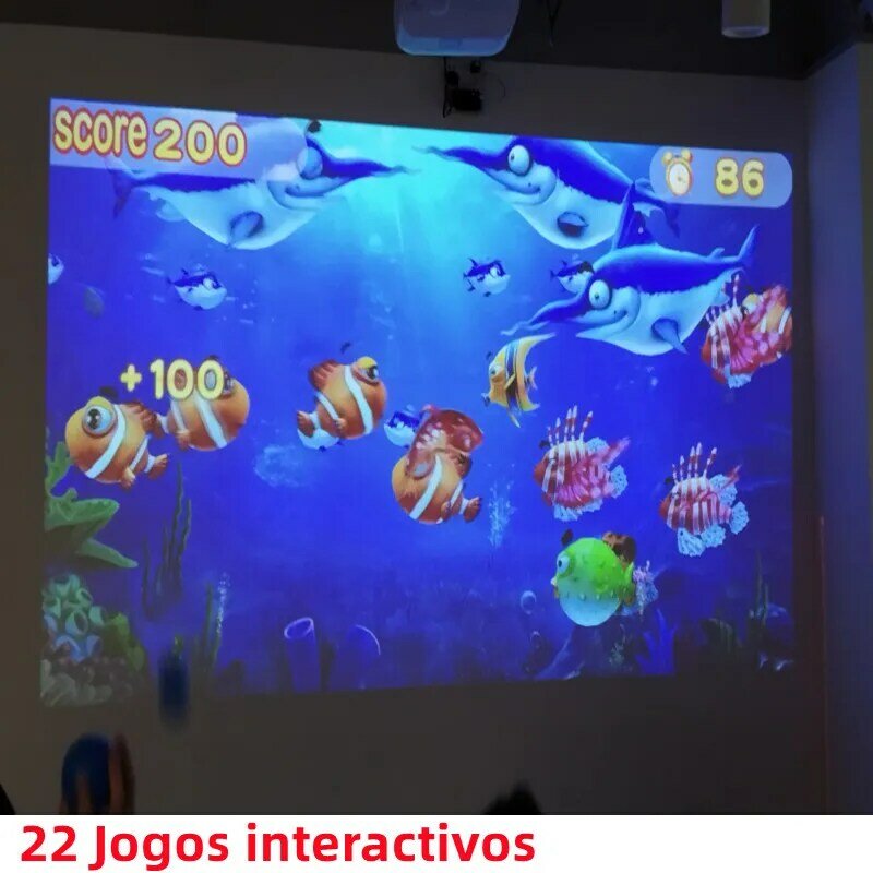 Imersive Game Touch Screen com Sistema de Projeção Interativo, Multi Kids Playing Amusement Park, 22 Jogos de Parede, Laser Touch